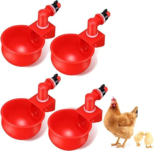 Kycklingvatten Fjäderfä Hönsdricksmatare Automatisk Vattning Drickssystem Kyckling Fjäderfä Drinker Waterer Vattenskål Kopp Dricksvatten Verktygsbur Tillbehör 10 St