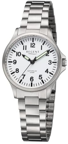 REGENT Damenuhr Titan mit Gliederarmband 32 mm Analog 10 ATM Saphirglas 3287.90.99