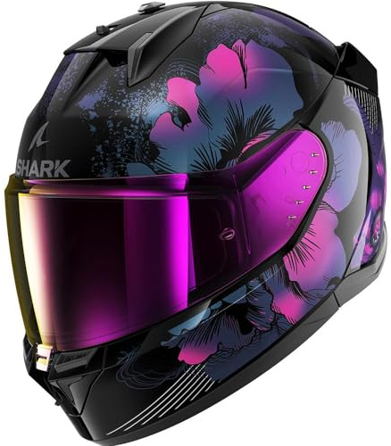 SHARK, Integraler Motorradhelm D-SWKAL 3 MAYFER, Black violet glitter KVX, Größe XS
