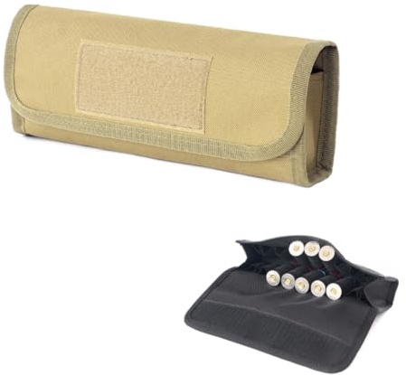 HOUSON Tactical Molle Cartridge Shell Holder, 18 Runde Munition Shells Magazin Aufbewahrungstaschen 12 Gauge Schrotpatrone Molle Magazintasche Khaki