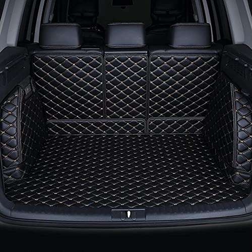 SKEPPY Leder Auto Kofferraummatte Für Subaru Levorg 2015-2019, VollstäNdige Einkreisung Kofferraum Schutzmatte Antirutschmatte Kratzfest Kofferraumschutz Zubehör,B/Black-Beige