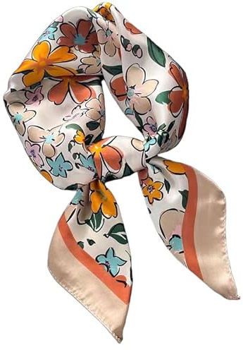 GIMIRO Damen Quadratisches Tuch Polyester-Seidenlook 70 x 70 cm