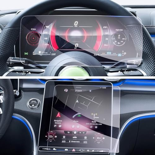 GAFAT Compatible avec Mercedes Benz Classe C W206/GLC X254 2026 2025-2023 Navigation + Cockpit Film de Protection d'Écran en Verre, Classe C 2025 11,9 + 12,3 Touchscreen, 9H Anti-Rayure [Lot de 2]