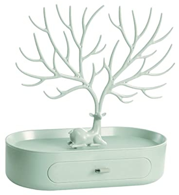 COLLBATH Porta Gioielli a Cassetti Verde in Plastica per Donna