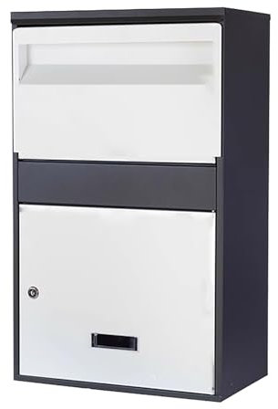 zxhrybh Cassette Postali per Esterno, Cassetta Postale Moderna Extra Large, Cassetta Posta Indipendente per Pacchi, con Deposito Sicuro con Serratura(Black,25.5in/65cm)