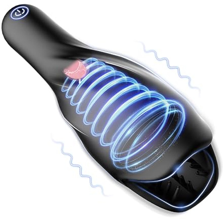 HXLXW Elektrische Masturbator Cup mit 10 Vibrations Eichel Stimulator Penis Training Vibrator Masturbieren Blowjob Cup Sex Spielzeug Greifen Eichelvibrator männer Masturbatoren Sexspielzeug
