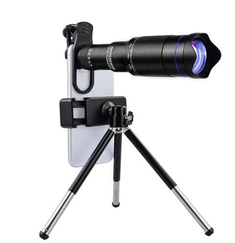 Kit téléobjectif 40X pour téléphone portable pour randonnée, camping, observation de la faune, lune, sport, concert, compatible avec iPhone, prisme Bok7 pour une image nette
