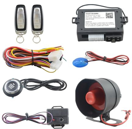 EASYGUARD Smartphone-App, Auto-Alarm mit Fernstart, Push-Start-Taste, Näherungssperre, schlüsselloser Zugang, DC 12 V