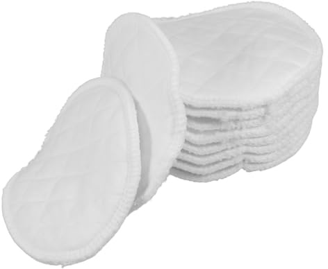 Coussinets D'allaitement Réutilisables 10 Pièces Coton 12 Couches Blanc | Absorbants, Lavables, pour Grossesse et Allaitement, Design Simple et Élégant