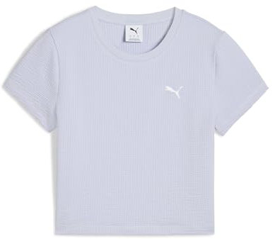 PUMA Damen Dare to Kurzes figurbetontes T-Shirt aus Strukturiertem Material M Cool Weather Blue