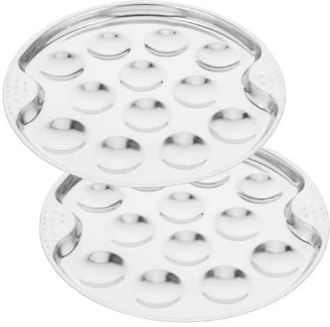 PHENOFICE 2 Piezas Plato De Caracoles Parrilla Plato Redondo Para Mariscos Apto Para Microondas Usar Barbacoas o Fiestas