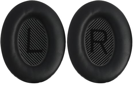 Coussinets d'oreille pour Bose Quiet Comfort 35 II Casque Circum-aural de Remplacement, Cuir Protéiné Mousse Coussin pour Quiet Comfort 15 QC15 QC25 QC35 Ae2 Ae2w Ae2i, Noir