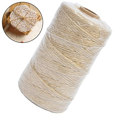 OSALADI 2rolls Natural Jute Rope Thin String for Crafts Diy Projects and Packing Needs