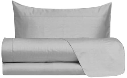 hermet Set Lenzuola Letto Singolo 100% Cotone, Completo Letto, 1 Piazza, Fantasia Effetto Tela, Lenzuolo da Sopra + Lenzuolo da Sotto + Federa