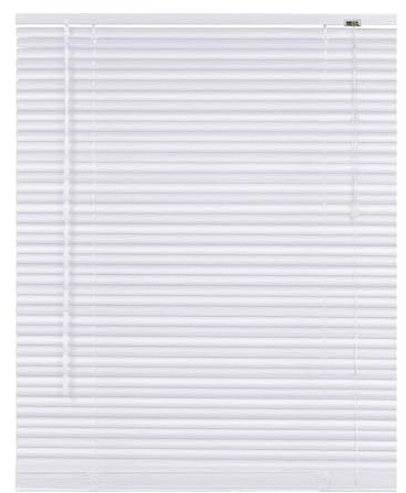 REHAN & CO Custom Made to Measure PVC Venetian Blinds 25mm Thin Slats Shutter Blinds Window Treatments Child Safe Home Office Windows Blind (White Embossed, 114W x 150H cm)
