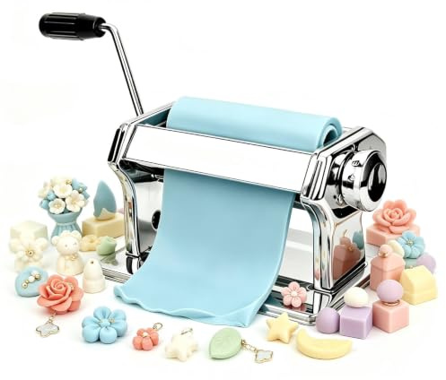 Metal Clay Machine, Polymer Clay Press Machine with 9 Thickness Options Portable Handmade Polymer Clays Cutters Mold Auxiliary Tool for DIY Craft Projects