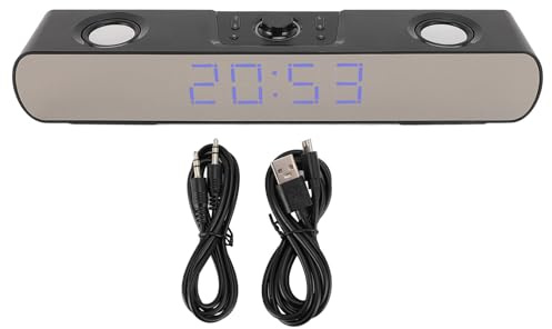 Gearwell Altavoz de ordenador, altavoz Bluetooth para juegos PC con subwoofer incorporado y entrada AUX USB, barra de sonido de audio estéreo con alarma radio FM para monitor portátil (Gearwellv7g88
