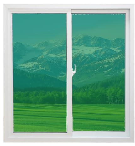 Film Anti Chaleur 60 x 300 cm Protection UV, Vie Privée et Soleil sans Perçage Film Occultant Fenêtre Anti Regard Miroir Fenêtre sans Tain pour Maison Bureau Chambre, Vert