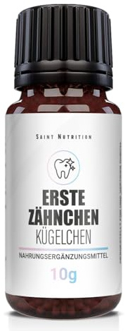 Saint Nutrition® Erste Zähnchen Kügelchen – Zahnungshilfe Baby - Zuckerperlen für Babys und Kleinkinder in der Zahnungsphase – Sanft im Geschmack – Frei von Zusatzstoffen – 10g