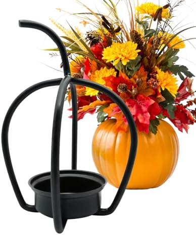 Zasdvn Halloween ljusstake – pumpaformad ljushållare med hålighet – halloweendekoration för vardagsrum balkong bordsdekoration festbord