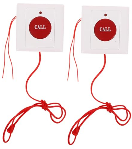 FIXOSHEE 2 pièces Bouton Appel Urgence Personnes Âgées Mural Alarme Sos avec Protection Anti-activation Installation Facile pour Assistance Rapide Cas Urgence