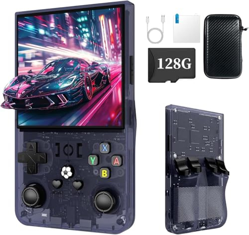 Consola de Juegos portátil Retro R36Max, Tarjeta TF integrada de 128 GB, Sistema Linux de código Abierto, Pantalla IPS OCA HD MIPI de 4 Pulgadas, Consola de Videojuegos portátil