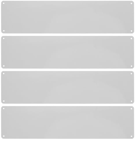 Kichvoe 4 battiscopa per porte esterne - Battiscopa in alluminio satinato da 40 x 10 cm - Protezioni per interni ed esterni per cancelli in legno e metallo