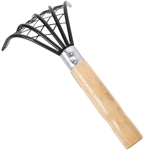 Zerodeko Rastrello per Arselle in Acciaio Inossidabile con Artiglio e Rete Nera, Design Confortevole per Scavare in Spiaggia, 1 Pezzo