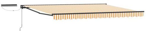 Tettoia Elettrica Retrattile 4x3m, Tendone da Esterno in Alluminio e Poliestere, Telecomando Incluso, Design Semi-Cassettato, Colore Antracite