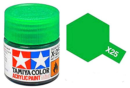 TAMX25 81525 Acrylic Mini X25 Clear Green 1/3 oz by Tamiya Paints