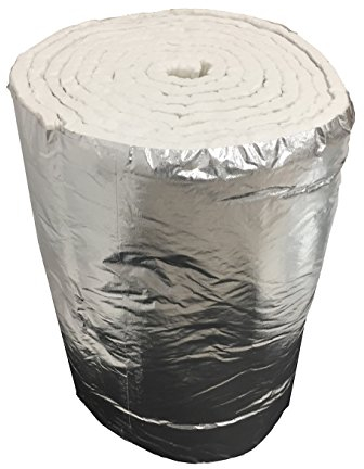 EINSIDE Isolamento Fibra Ceramica + Alluminio, Rotolo 7,30 m x 61 cm, Spessore 25 mm, Densità 64 kg/m³