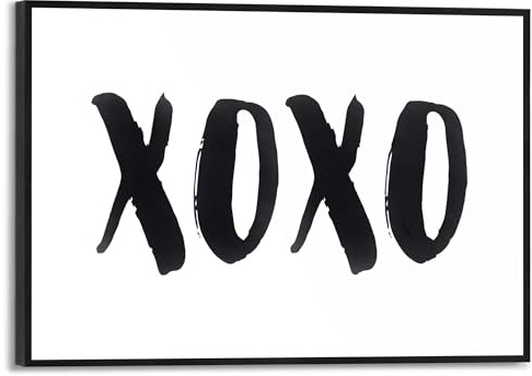 REINDERS Gerahmtes Bild, XOXO, Wohnzimmer, Bilder, Wanddeko, Room Decor, MDF, Schwarz-Weiß, 20 x 30