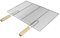 ECD Germany Griglia Barbecue Acciaio Inossidabile con Manici in Legno Grill BBQ Antiaderente Antirugine Portatile Dimensioni 60 x 40 cm Graticola per Carne Arrosti Pesce Verdure