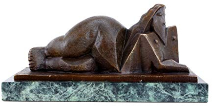 Kubistische Akt Skulptur - signiert Lipchitz - Kubistische Bronze - Höhe: 17 cm - Breite: 32 cm - grüner Marmorsockel - Bronzefigur signiert