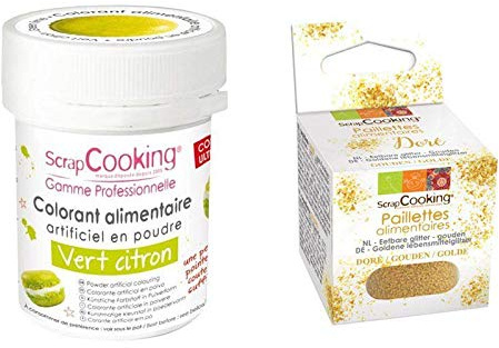 Colorante alimentare Verde lime + Glitter alimentare oro