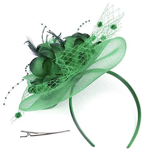 Fascinator Damen Hut Haarschmuck Blume Bankett Mesh Hut Feder Haarklammer Karneval Brautschleier Elegant Haarspangen Vintage Haarclip Hochzeit Haarreif Cocktail Party Kopfschmuck Tea Fasching Partyhut