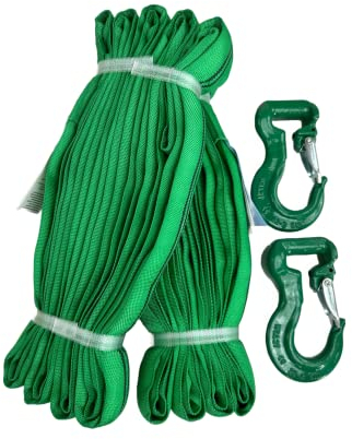 Rundschlingen 4er Set 2 to 4,0 m NL mit Rundschlingenhaken 2 to Universalhaken I Kransschlinge I Hebeschlinge