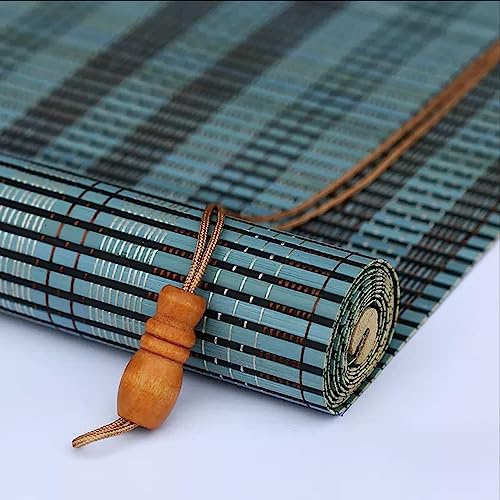 DUYULIANG Bambus Rollo 60 90 100 110 120cm Width Roman Blind for Windows Doors, Natürliches Holzrollo Jalousie, Halbgeschirmt, Staubdicht, Wasserdicht, Ohne Bohren Outdoor Rollo Verdunkelungsrollos
