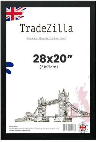 TradeZilla | Eton Wood Puzzle (71.12 x 50.80 CM) Frames, Certificate, Large Black Engineered Wood Frames| 28 x 20 Inch MDF Frame 711.2 x 508 mm [ Black ]