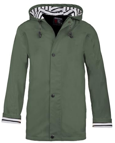 Breizh Ocean - Artic - Cerato Impermeabile con Cappuccio a righe - Interno Polare - XS al 4XL