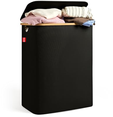Blumtal Wäschesammler 140 L - Wäschekorb 2 Fächer mit herausnehmbaren Wäschesäcken - Pfandflaschen Aufbewahrung - laundry basket - klein