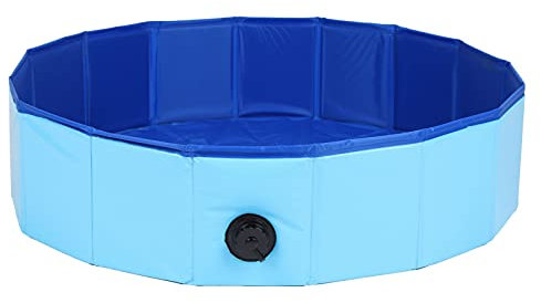 Haustierbadewanne, Faltbarer Hundebadepool aus Kunststoff, Zusammenklappbare Schweinchenbadewanne, Hundeplanschbecken Für Welpen, Kleine, Mittelgroße Und Große Hunde Und Katzen(80x20cm)
