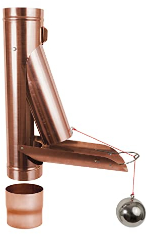 Regenwasserklappe Kupfer automatisch mit Schwimmer DN 76 inkl. Adapter Regenrohrklappe mit Kugel zum Befüllen von Regentonnen, Regenfässer und kleineren Regenwassertanks.