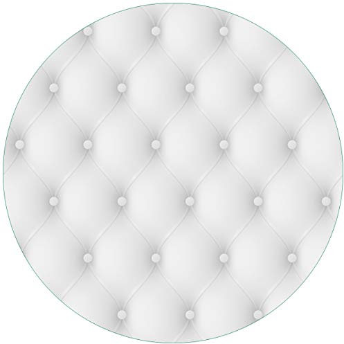 Wallario Glasbild rund Weiße Ledertür - Rund, 50 cm Durchmesser Wandbild Glas in Premium-Qualität: Brillante Farben, freischwebende Optik