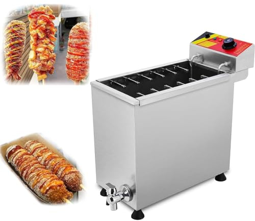 Freidora de Palitos para Perritos Calientes y Queso de 25L, Freidora para Perros de Maíz, Máquina Eléctrica Comercial para Hacer Palitos de Perritos Calientes y Queso
