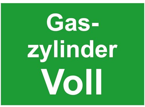 INDIGOS UG - Aluminium composite signs - safety - warning - gas cylinder full - 210 x 148 - hotel, company, protection, nursery, doctor, practice, home