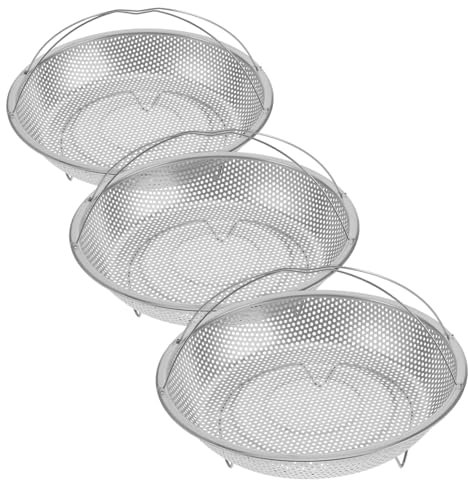SHOWERORO 3piezas Cesta Vaporera Inoxidable Para Cocción Drenaje y Lavado De Verduras Accesorio Multifuncional Para Cocina