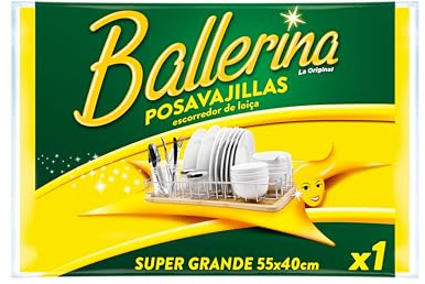 Ballerina Bayeta Amarilla Original | Desde 1986 | Bayeta Posavajillas | Súper Grande | Dimensiones 55 x 40 cm | Pack 1 Unidad | Alta Absorción | Lavable a 60° con Lejía
