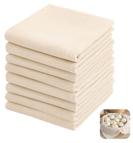 Passiertuch, 8 Stück Käsetuch, 50x50 cm aus Baumwolle Filtertuch zum Abseihen, Cheesecloth Leinentuch, 100% Naturrein Baumwolle Cloth für Nussmilch Käseherstellung Saft und Suppe