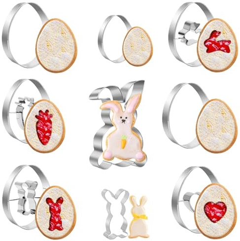 Auirshiky 9 Stück Ausstechformen Ostern, Plätzchen Ausstechform Ostern,Ostern Basteln Kinder, Keksausstecher, Cookie Cutter, Kekse Fondant Ostergeschenk für Backe Kinder